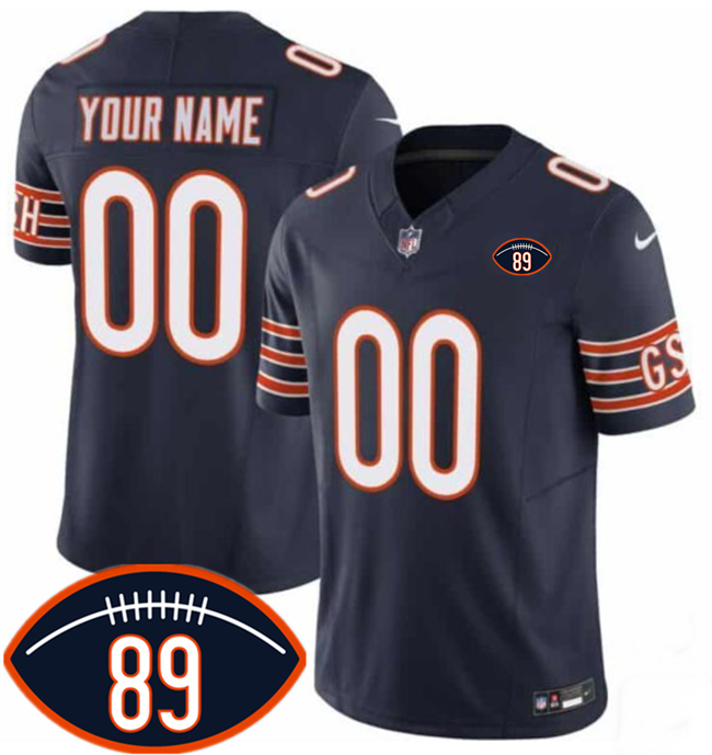 Men's Navy Chicago Bears Active Player Custom 2026 With Mike Ditka 89 Patch F.U.S.E. Vapor Untouchable Limited Stitched Football Jersey